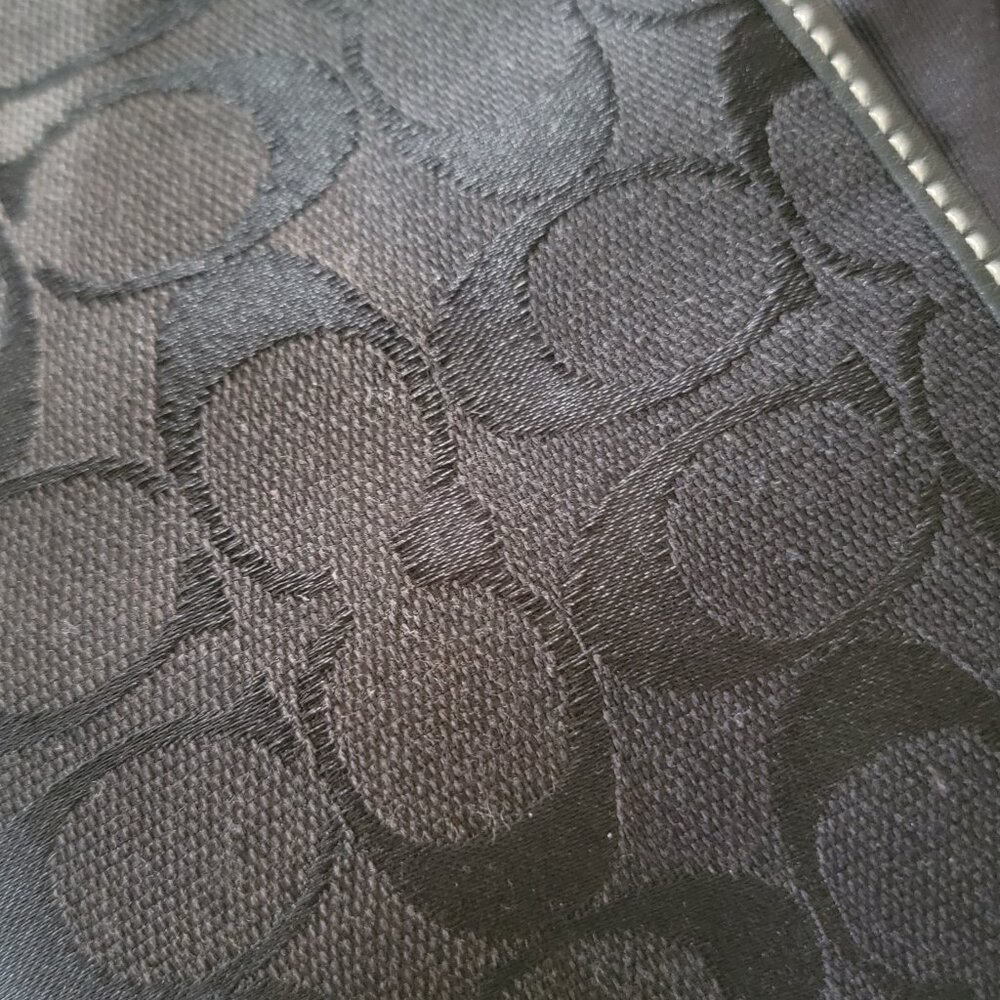 Vintage Coach 6348 Hamptons Jacquard Signature With Leather Trim Shoulder Bag